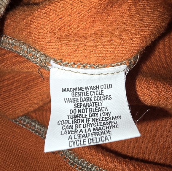 Tommy Bahama Men's Xl Orange and Beige Reversable Long Sleeve Pullover Sweater - Picture 10 of 10